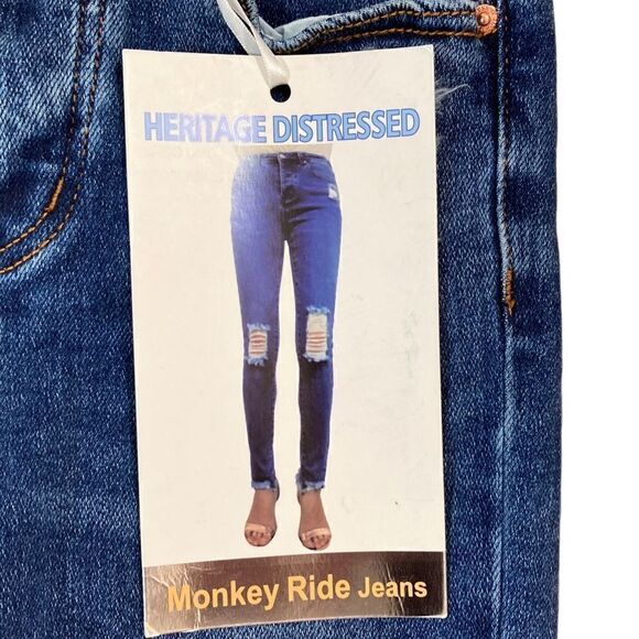 Monkey Ride Jeans Heritage Distressed Jeans. Size 1/25, NWT - Picture 3 of 9